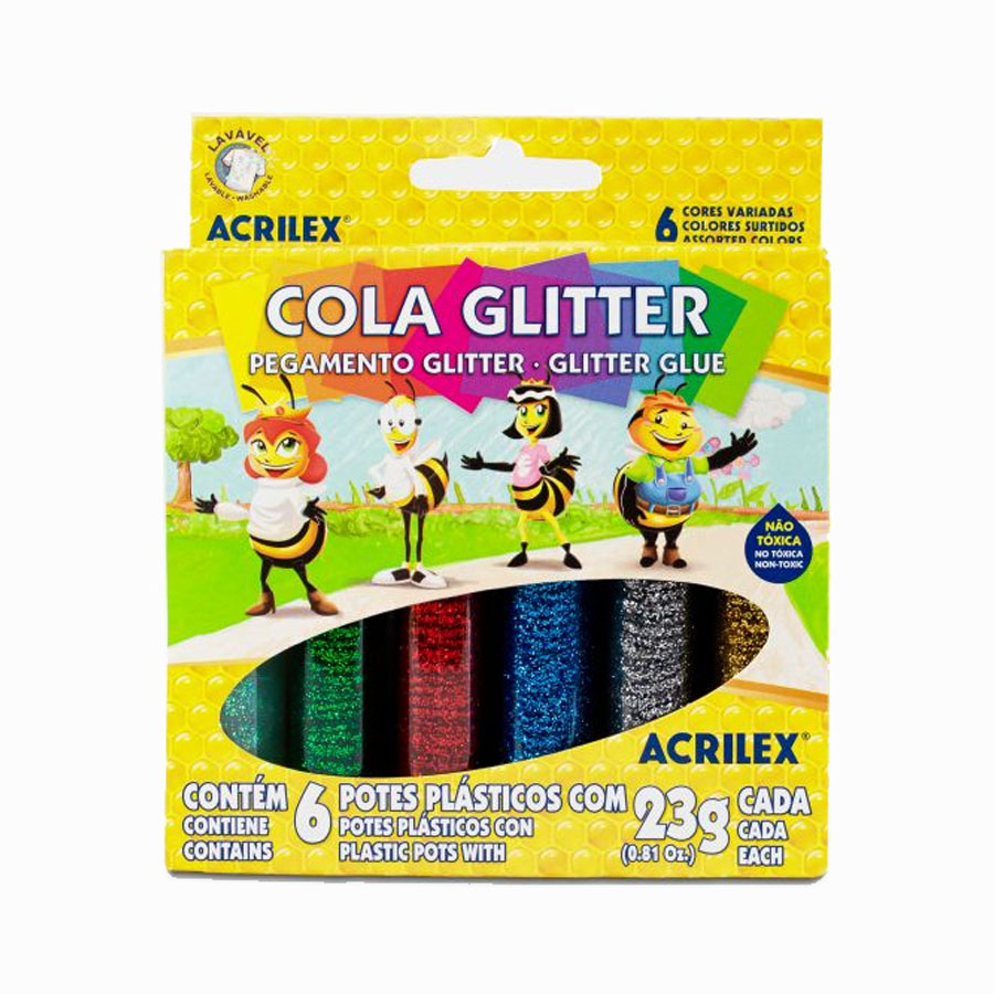 Cola Glitter Acrilex 23 Gr. X 6 Col.2923